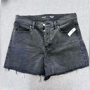 Old Navy Black Denim Short-high rise, distressed